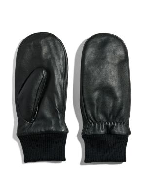 Pieces Naisten Nahkahanskat, PCNELLIE NEW LEATHER MITTENS NOOS Musta