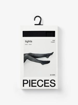 Pieces Naisten Sukkahousut NIKOLINE 20 DEN 2PACK TIGHTS Musta