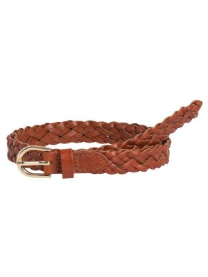 Pieces yvö, PCAVERY LEATHER BRAIDED SLIM BELT  Konjakinruskea