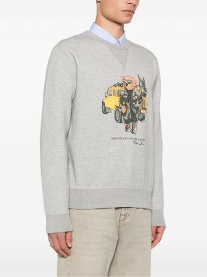 Polo Ralph Lauren Miesten Collegepaita, LONG SLEEVE-SWEATSHIRT BEAR Keskiharmaa