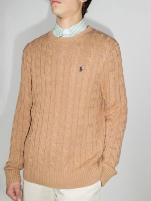 Polo Ralph Lauren miesten kaapelineule, CABLE KNIT COTTON SWEATER Beige