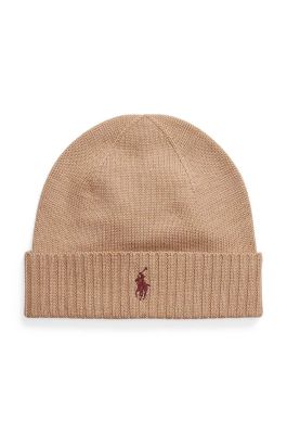 Polo Ralph Lauren Miesten Pipo, MERINO WOOL BEANIE Kameli