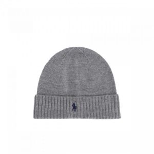 Polo Ralph Lauren Miesten Pipo, MERINO WOOL BEANIE Keskiharmaa