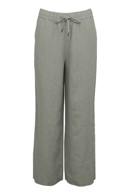 S.T.I Naisten Housut ELVI LINEN PANTS 74CM Khaki