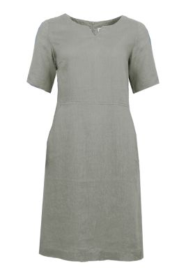 S.T.I Naisten Mekko CARENNE LINEN DRESS 100CM Khaki