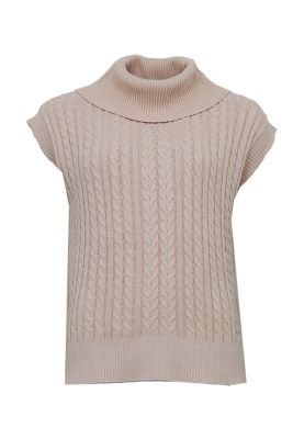 S.T.I Naisten Neuleliivi ORIANNA KNIT VEST 59CM Vaalea Beige