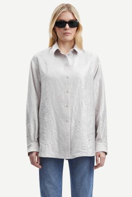 Samsoe and Samsoe Naisten Juhlava Paita, ALFRIDA SHIRT 15034  Hopeanharmaa