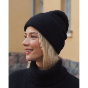 Sauso pipo, SAANA UNISEX DOUBLE BEANIE Musta