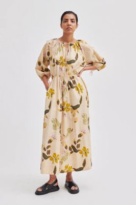 Second Female mekko, TRENTO MAXI DRESS Beige Kuosi