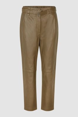 Second Female Naisten Nahkahousut Lindie Leather New Trousers Khaki