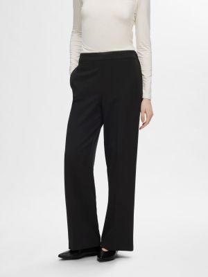 Selected Femme Naisten Housut, SLFEMMA-TARA MW WIDE PANT Musta