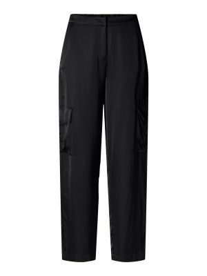 Selected Femme Naisten Housut, SLFROGA HW CARGO PANT EX Musta