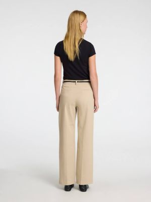 Selected Femme naisten housut, SLFVERA-RITA MW WIDE PANT Vaalea Beige