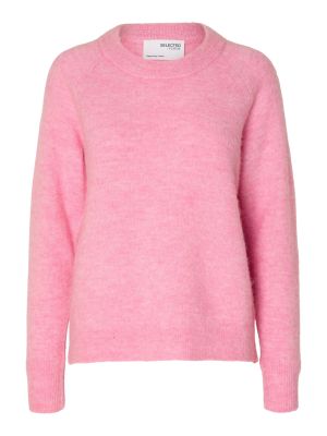 Selected Femme Naisten Neulepaita, Lulu LS Knit O-Neck Vaaleanpunainen