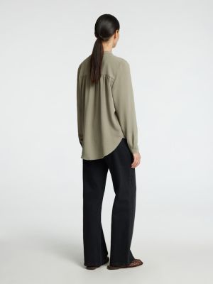 Selected Femme Naisten Pusero, SLFMIVIA LS TOP B Khaki