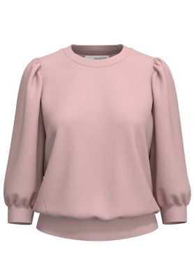 Selected Femme Naisten Pusero, SLFTENNY 3/4 SWEAT TOP NOOS Vaaleanpunainen