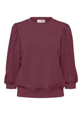 Selected Femme Naisten Pusero, SLFTENNY 3/4 SWEAT TOP NOOS Viininpunainen