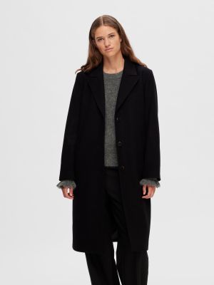 Selected Femme Villakangastakki, SLFALMA WOOL COAT Musta