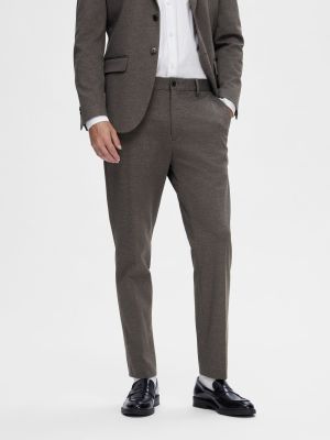 Selected Miesten Housut SLIM AITOR TROUSER NOS Ruskea Kuosi