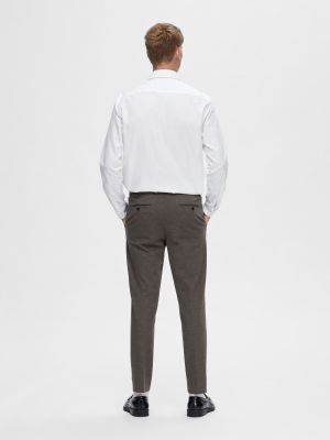 Selected Miesten Housut SLIM AITOR TROUSER NOS Ruskea Kuosi