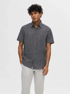 Selected Miesten Kauluspaita NEW LINEN SHIRT Sininen Kuosi