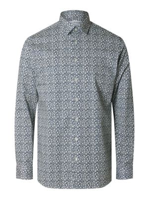 Selected Miesten Kauluspaita, SLIM PERFORMANCE SHIRT Sininen Kuosi