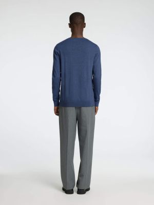 Selected miesten neule,  BERG CREW NECK OCEANA Sininen