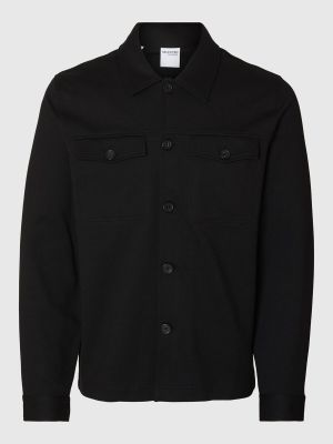 Selected miesten paita,  ARNE TWILL OVERSHIRT Musta