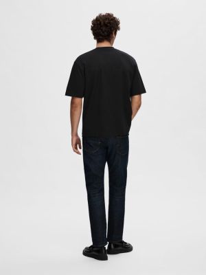 Selected miesten t-paita, LOOSE OSCAR SS O-NECK Musta