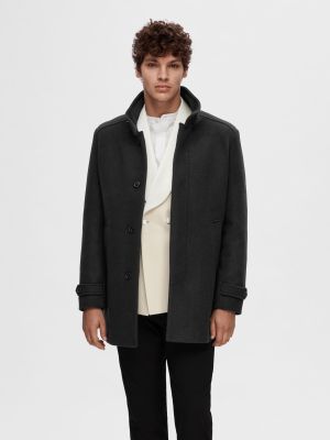 Selected Miesten Takki, REUBEN WOOL COAT Musta