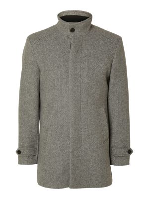 Selected Miesten Takki, REUBEN WOOL COAT Vaaleanharmaa