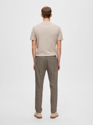 Selected pellavahousut, OASIS LINEN TROUSER Keskiruskea