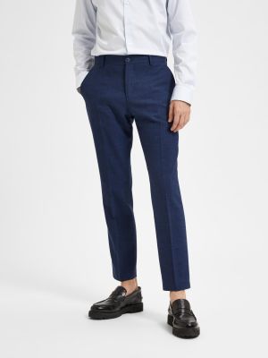 Selected pellavahousut, OASIS LINEN TROUSER Tummansininen