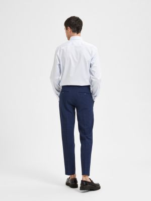 Selected pellavahousut, OASIS LINEN TROUSER Tummansininen