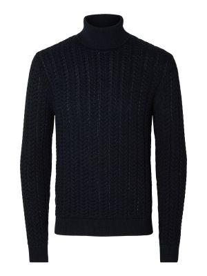 Selected pooloneule, BRAI LS KNIT ROLL NECK Tummansininen