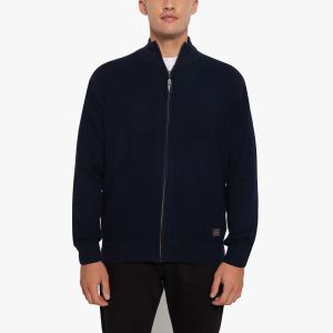 Signal Miesten Neuletakki, RUIS ZIP CARDIGAN LAMBSWOOL Tummansininen