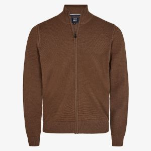 Signal Miesten Neuletakki, VIRGIL STRUCTURE ZIP CARDIGAN Keskiruskea