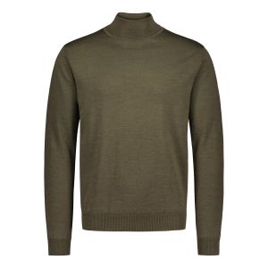 Sinnuu Miesten Neulepoolo MERINO ROLL NECK, MADE IN ITALY Armeijanvihreä