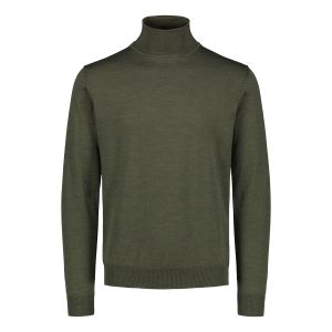 Sinnuu Miesten Pooloneule Merino Roll Neck Armeijanvihreä