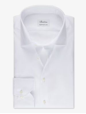 Stenströms Miesten Kauluspaita, SLIM LINE TWO FOLD SUPER COTTON SHIRT Valkoinen