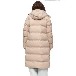 Superdry Naisten Takki, Hooded Longline Puffer Coat Luonnonvalkoinen