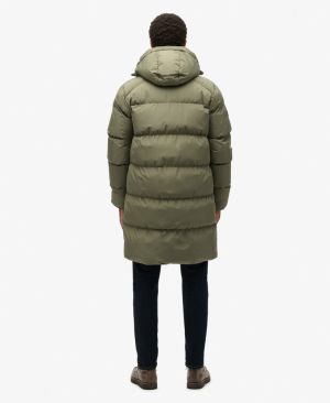 Superdry Miesten Toppatakki, Hooded Sports Puffer Mid Jkt Armeijanvihreä