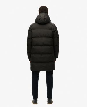 Superdry Miesten Toppatakki, Hooded Sports Puffer Mid Jkt Musta