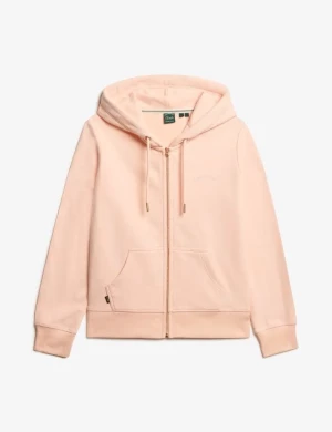 Superdry naisten huppari, Essential Logo Ziphood Hb Vaaleanpunainen