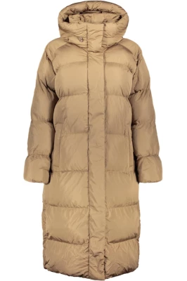 Superdry Naisten Talvitakki, Longline Hooded Puffer Jacket Vaalea Beige