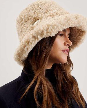 Ted Baker Naisten Hattu, FLUFFYI BUCKET HAT Luonnonvalkoinen