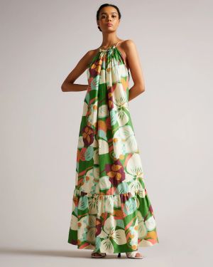 Ted Baker Naisten Maximekko DULINA DRESS Vihreä Kuosi