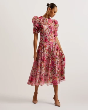 Ted Baker Naisten Mekko, BOTANI DRESS Vaaleanpunainen Kuosi