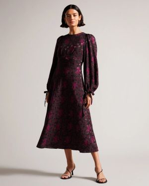 Ted Baker Naisten Midimekko, MERLISA DRESS Punainen Kuosi