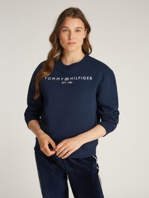 Tommy Hilfiger college, MDRN REG CORP LOGO SWEATER Tummansininen